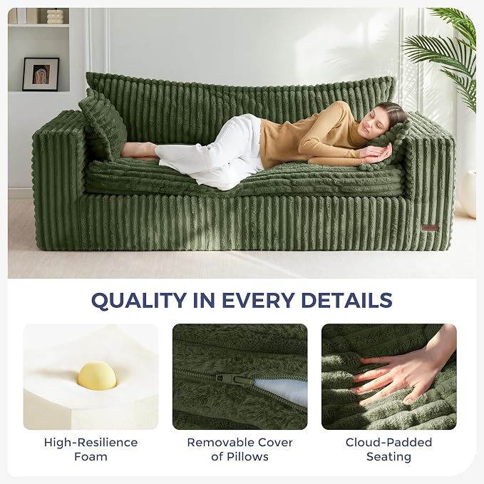 MAXYOYO 76" Sofa Couch, Loveseat Boneless Couch in a Box, Upholstered Small - Image 6