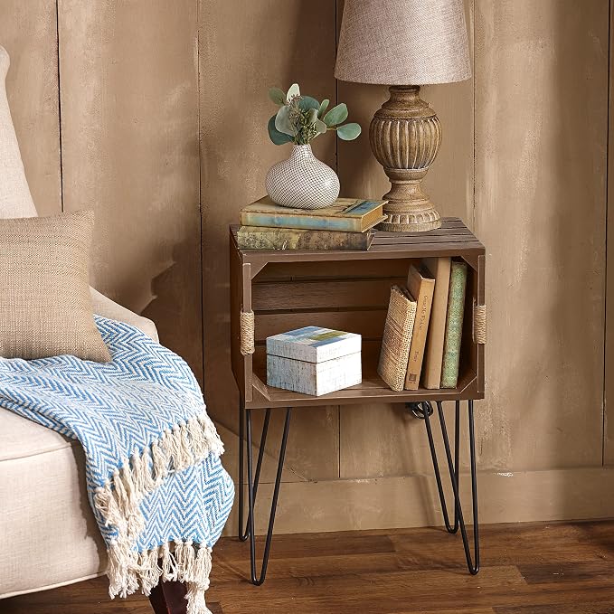 The Lakeside Collection Rustic Wooden Crate End Tables - Image 5