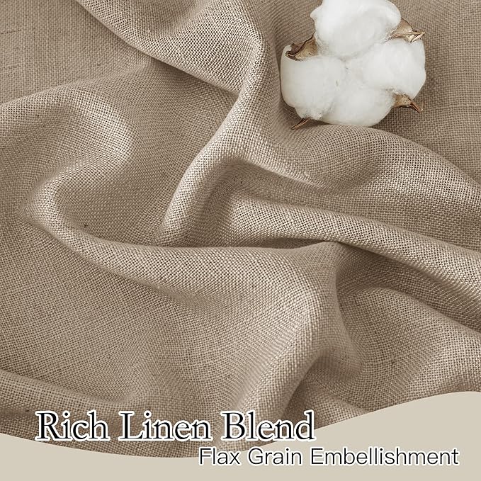 RYB HOME Semi Sheer Linen Blend Curtains - Image 4