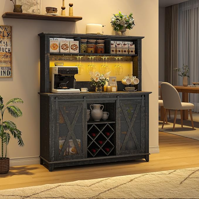 47"Wide 56"H Farmhouse Coffee Bar Cabinet - Image 3