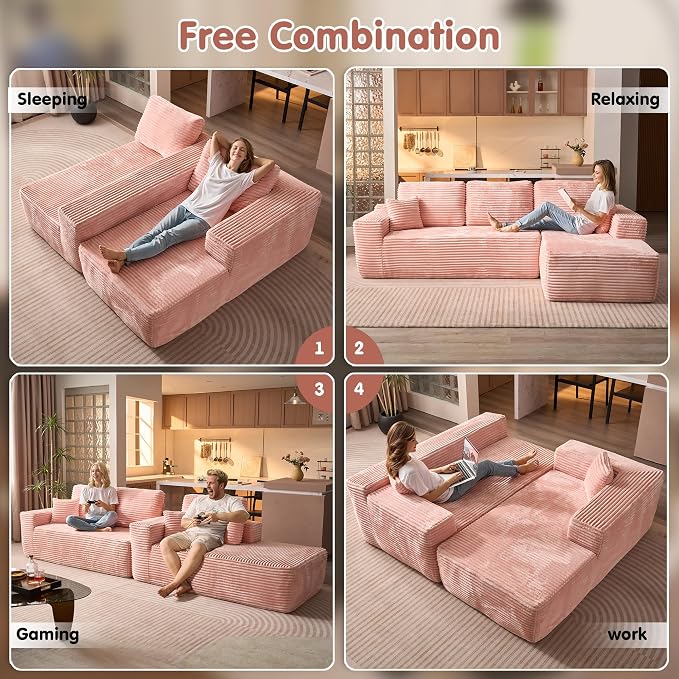 ovios 104" Cloud Boneless Couch - Image 6