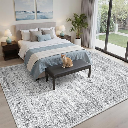 6x9 Area Rug for Living Room Washable 6x9 Gray Rug Non-Slip Modern Rugs for - Image 2