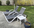 PURPLE LEAF Patio Chaise Lounge Chair Set of 3 Outside Aluminum Plastic by PURPLELEAF