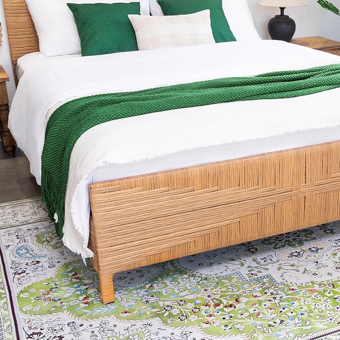 Yechen Queen Rattan Style Boho Bed Frame - Image 9