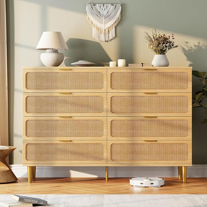 GarveeHome Rattan 8 Drawer Dressers by GarveeHome