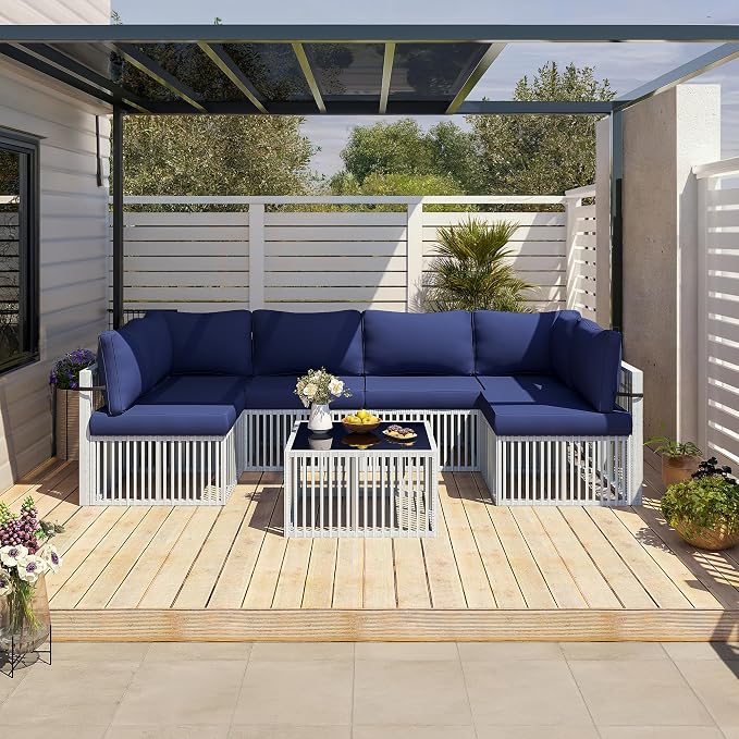 Pamapic 7-Piece Outdoor Sectional Set, Large Wicker Patio Furniture Set - Image 3