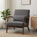 Mid Century Modern Accent Chair, Upholstered Corduroy Armchair by Hjaustevy