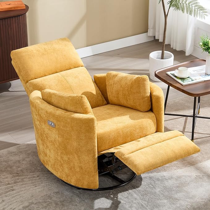 Power Recliner, Nursery Chair Swivel Glider Rocking Chair - Image 6
