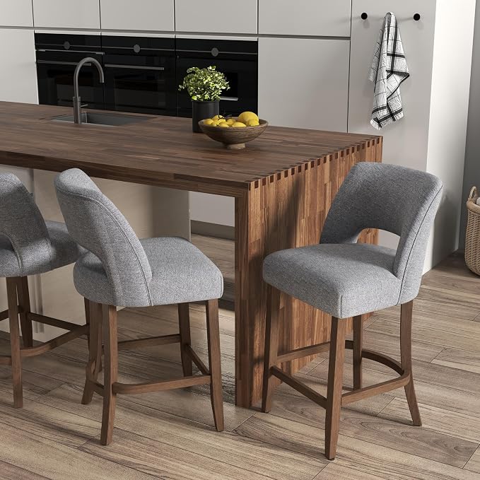 VKNOW Bar Stools Set of 2, Modern Counter Stools - Image 3