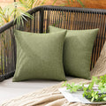 MIULEE Pack of 2 Decorative Outdoor Solid Waterproof Throw Pillow Covers Faux by MIULEE