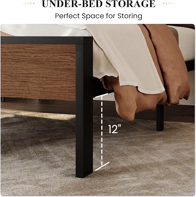 SHA CERLIN 14 Inch Twin Size Metal Platform Bed Frame - Image 4