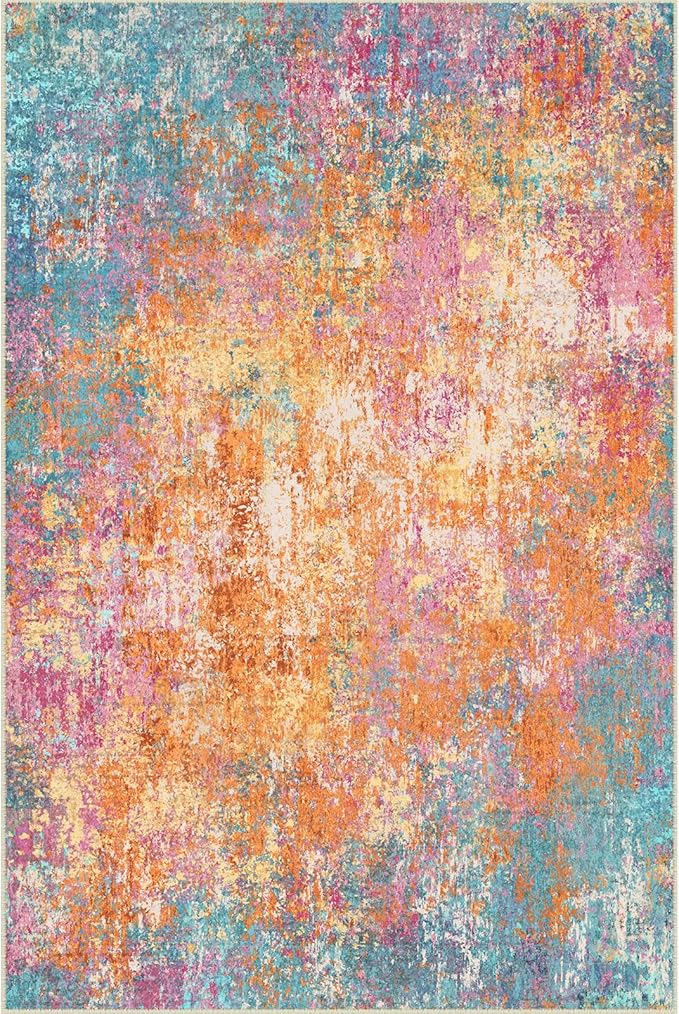RELEANY Washable Area Rugs 9'x12' Non-Slip Modern Abstract Soft - Image 9
