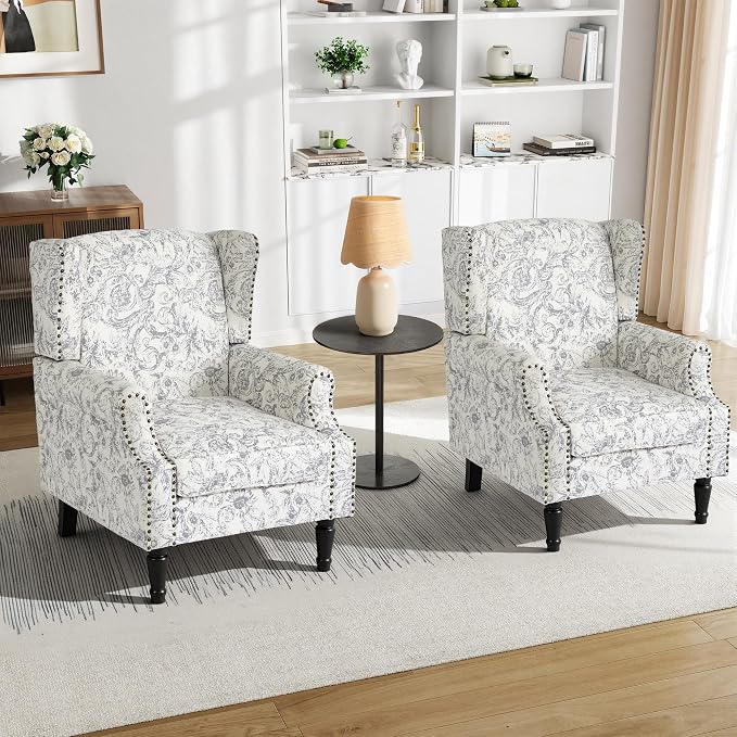 Pia Ricco High Back Floral Accent Chair - Image 6