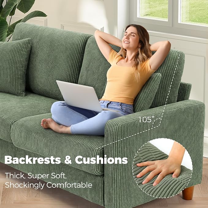 Kidirect 70in U Shaped Couch, Modular Sofa No Tool Assembly, Comfy Sectional - Image 8