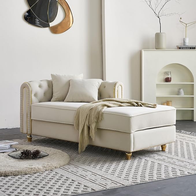 Yogald 66.9'' Chesterfield Chaise Lounge - Image 3