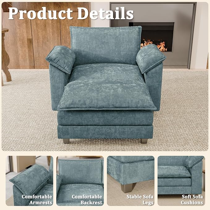 JUMMICO 40" Chaise Lounge Chair - Image 3
