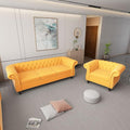 ORRD 2 Piece Living Room Set, Velvet Chesterfield Sofa Couch Chair by ORRD