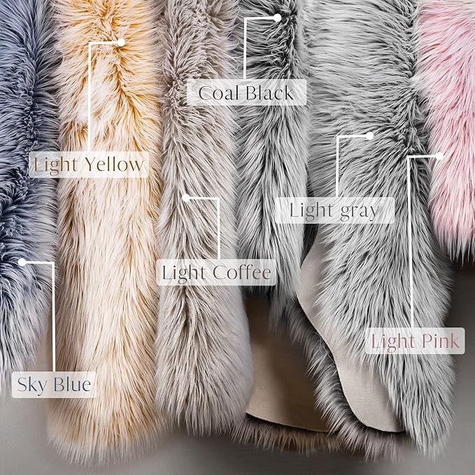 Ashler faux fur rug, Fluffy Shaggy Area Rug Ultra Soft 3 x 5 Feet Rectangle Fur - Image 5
