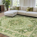 RELEANY Area Rugs 7'x10' Washable Non-Slip, Floral Vintage Distress Print by RELEANY
