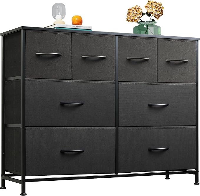 WLIVE Dresser for Bedroom with 8 Drawers, Wide Fabric Dresser for Storage and by WLIVE