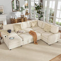 Hanherry Sectional Couch with Pull Out Sofa Bed, Chenille Sleeper Sofa with by Hanherry