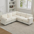 87'' V-Shaped Sectional Sofa Couch, 5-Seater Modular Couches by HATPPTO