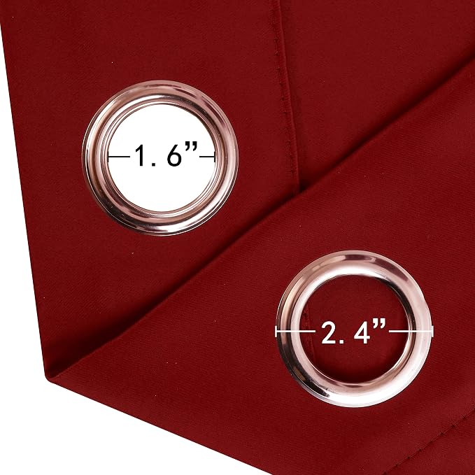 LEMOMO Red Curtains 52 x 84 Inch Long/Blackout Curtains Set of 2 Panels/Room - Image 5