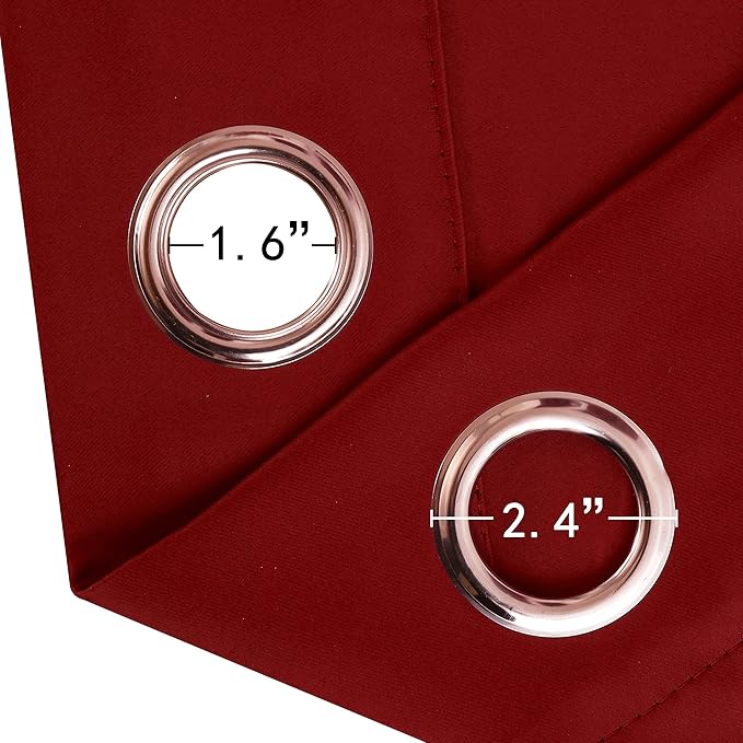 LEMOMO Red Thermal Blackout Curtains/42 x 72 Inch/Set of 2 Panels Room - Image 6