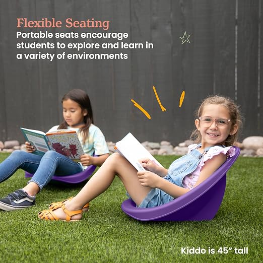 ECR4Kids Plastic Leaf Scoop Floor Rocker Seat, Classroom Furniture - Image 5