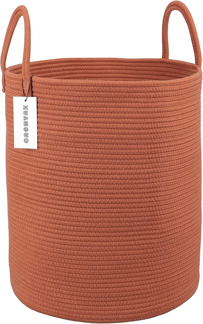 XUANGUO Cotton Rope Laundry Basket Hamper by XUANGUO