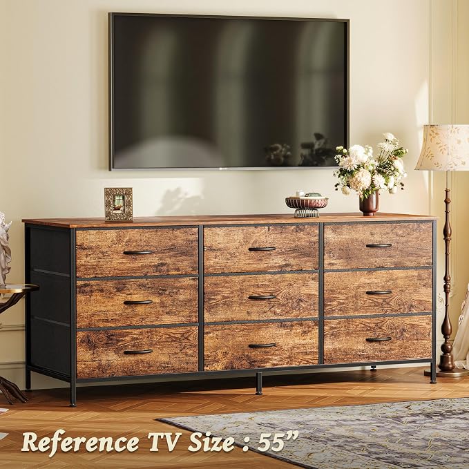 Huuger 9 Drawer Dresser, 55 Inch TV Stand - Image 2
