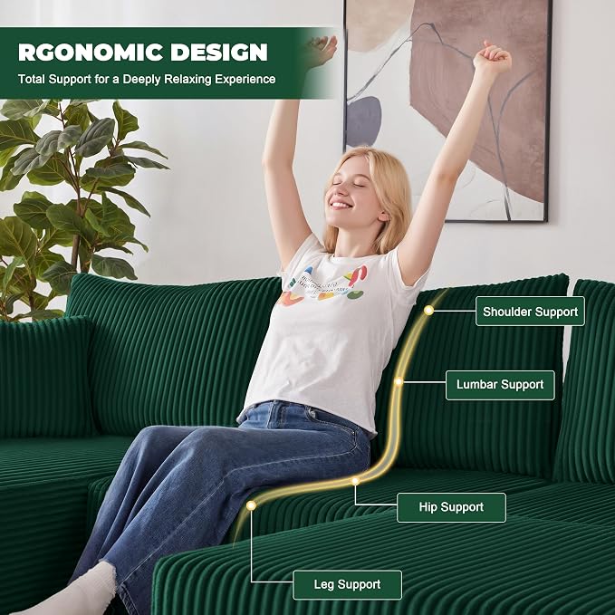 Weture 108” Modular Sectional Couches, Modern Modular U-Shape Sofa - Image 7