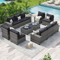 Aoxun Patio Furniture Set, Widen Armrests Wicker Outdoor Sectional by Aoxun