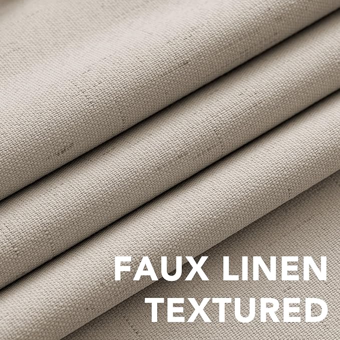 H.VERSAILTEX Blackout Curtains Durable Thick Textured Look 100% Blackout Patio - Image 4