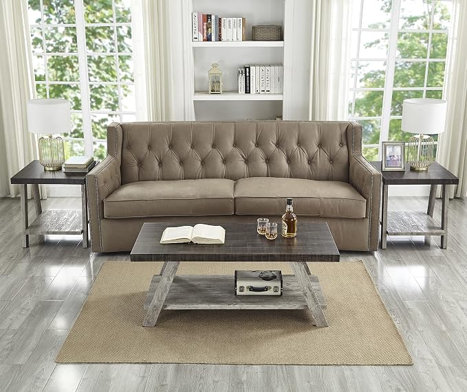 Roundhill Furniture Athens Contemporary 3-Piece Wood Shelf Coffee Table Set - Image 2