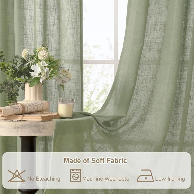 LAMIT Short Linen Curtains 40 inches Long - Image 7