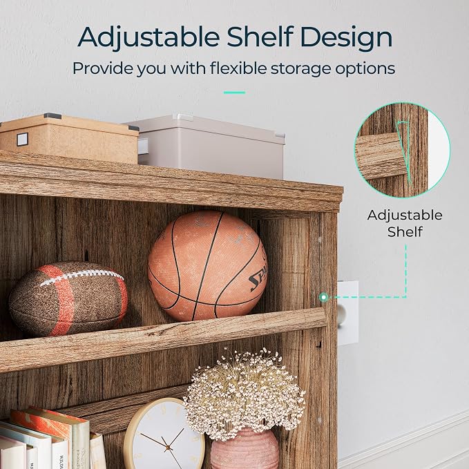 LINSY HOME 5-Shelf Bookcase, Bookshelves Floor Standing Storage Shelves 68 in - Image 5