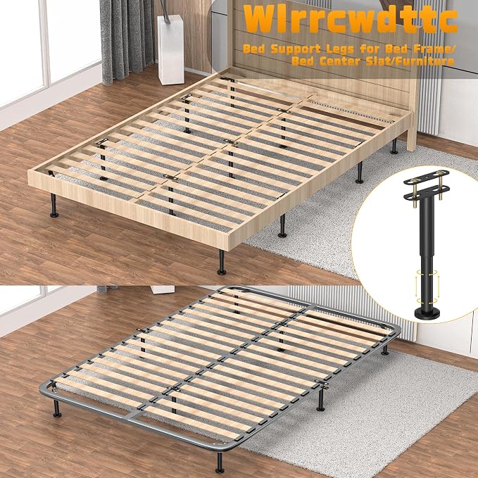 Wlrrcwdttc 2 Pcs Adjustable Height Bed Support Legs 7.08-12.6 inch, Bed Frame - Image 7
