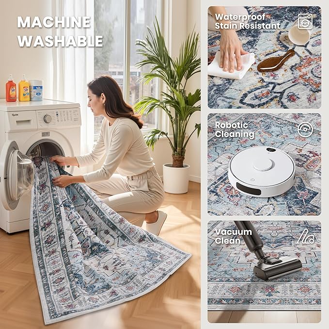 zesthome Washable Rug 5x7 Area Rugs, Stain Resistant Rugs - Image 5