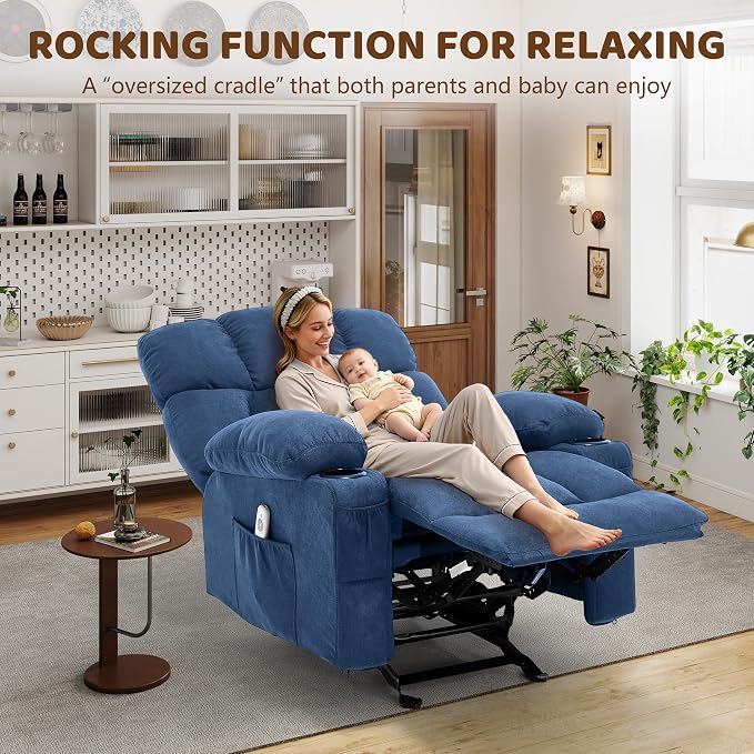 Massage Rocking Recliner Chair, Ergonomic Recliners Sofa - Image 9