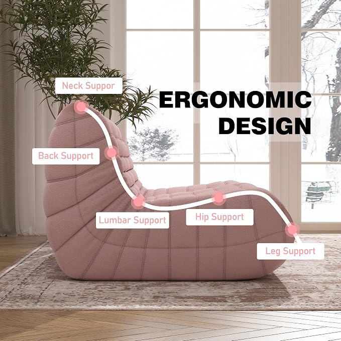 YVDNHP Big Bean Bag Chairs for Adults, 3 Seater Large Bean Bag Sofa, Fireside - Image 5
