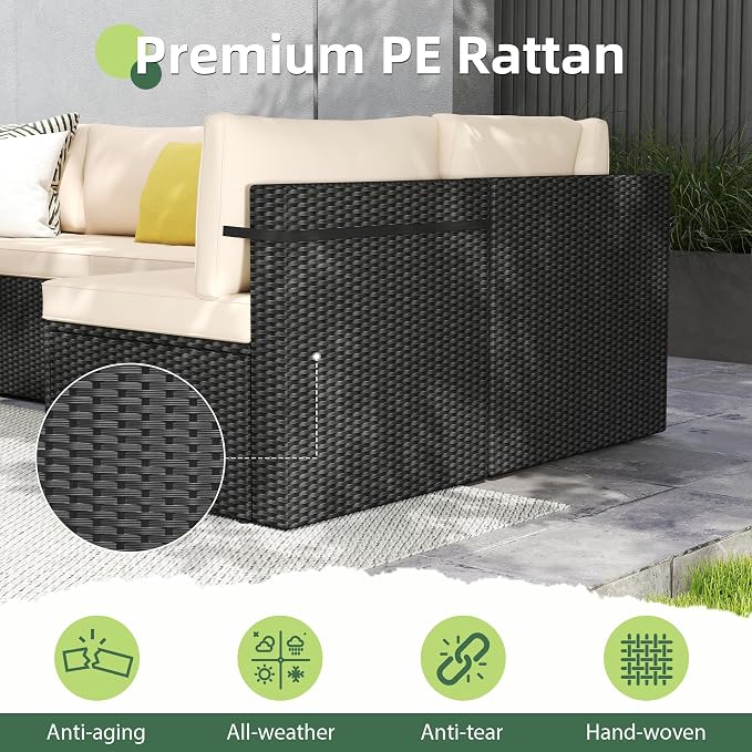 7-Piece Outdoor Sectional Sofa Set, Weather-Resistant Patio Furniture Set - Image 5