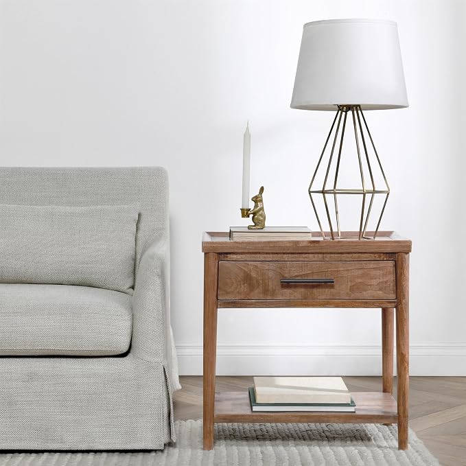 Kosas Home Ciaria Transitional Mango Wood End Table in Medium Brown - Image 2