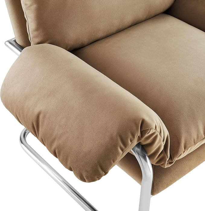 Modway Ansel Performance Velvet Accent Chair in Taupe - Image 9