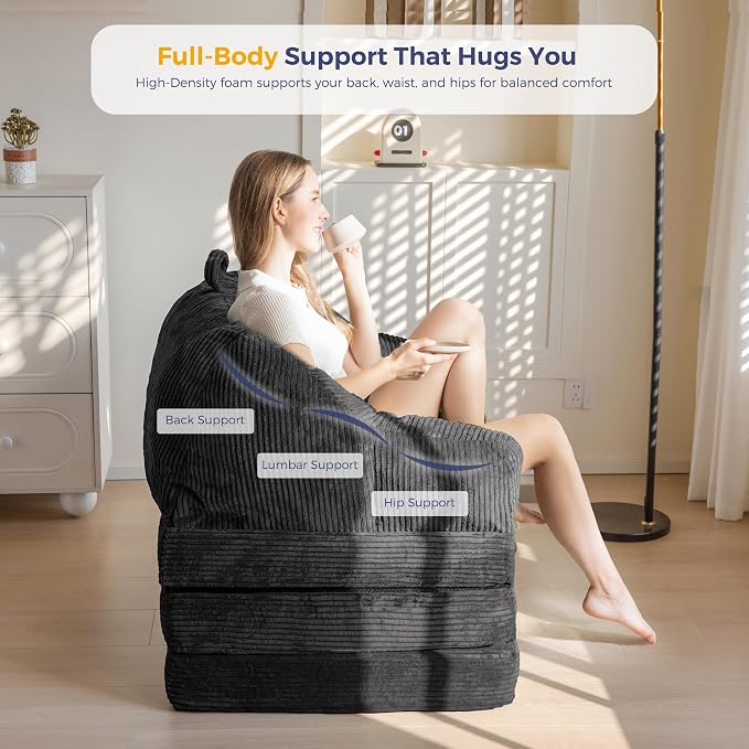 MAXYOYO Folding Sofa Bed with Backrest, Boneless Fold Out Couch Bed with Handle - Image 7