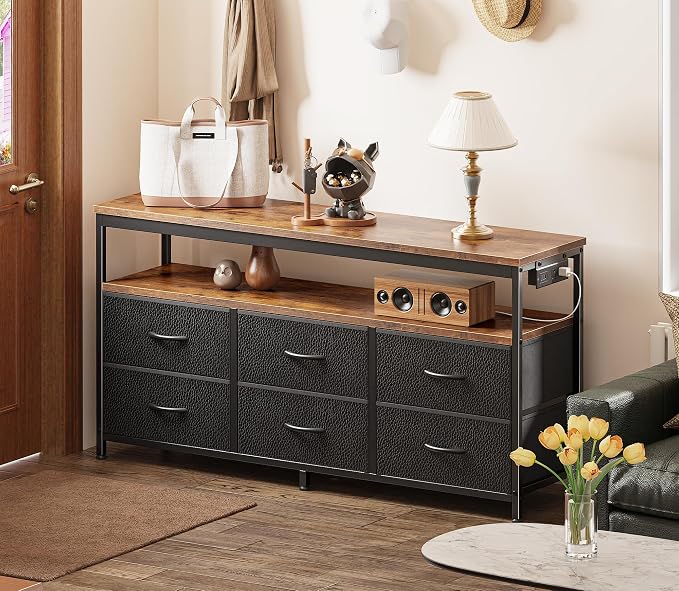 Huuger LED TV Stand for Bedroom, 47 Inch Dresser TV Stand for 43, 55 Inch TV - Image 3