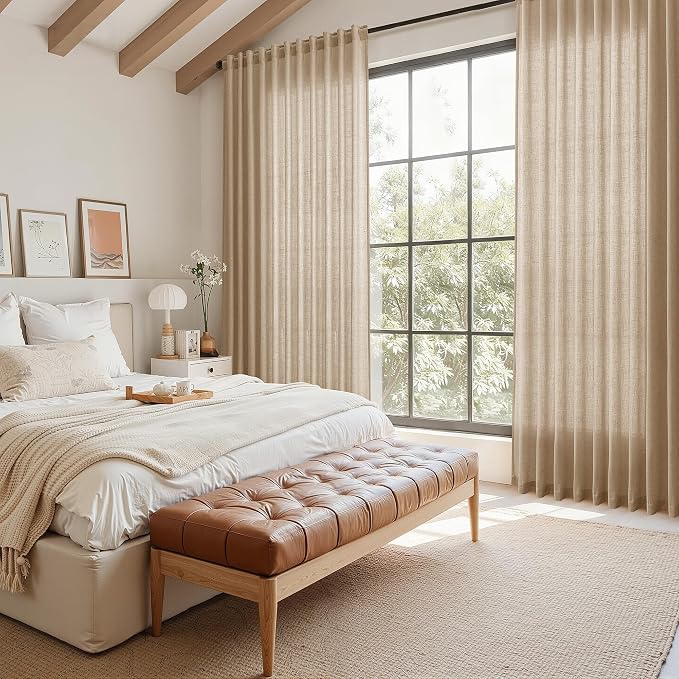 Sand Beige Linen Curtains for Living Room 94 Inches Long Simple Modern Light - Image 7
