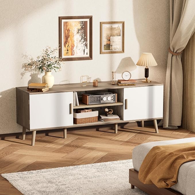 SUPERJARE TV Stand for 55 Inch TV, Entertainment Center - Image 8