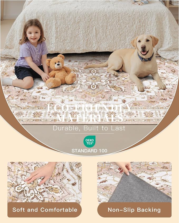 Madane Runner Rug 2x8, Washable Hallway Runner Rugs, Non-Slip Low-Pile Soft - Image 5