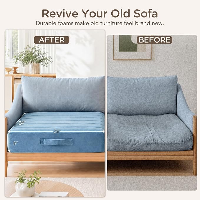 Codi Thick Replacement Couch Cushions, Upholstery Foam - Image 3
